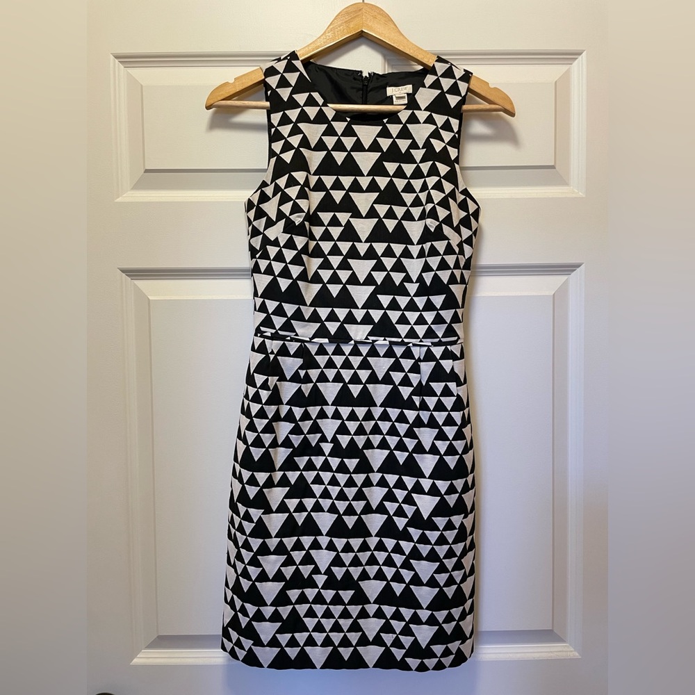 Black and white J. Crew Factory sheath dress
